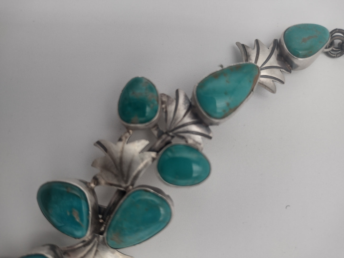 Fox Turquoise Multi-Stone Floral Leaf Necklace by Livingston