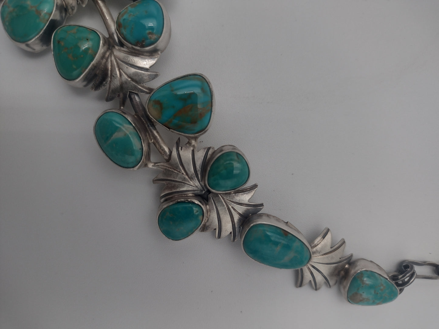 Fox Turquoise Multi-Stone Floral Leaf Necklace by Livingston